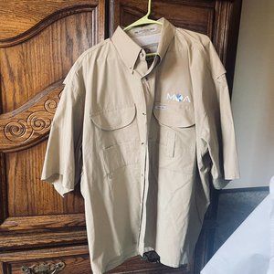 BMW- Motorcycle Owners of America (MOA) Cream Button Down Short Sleeve